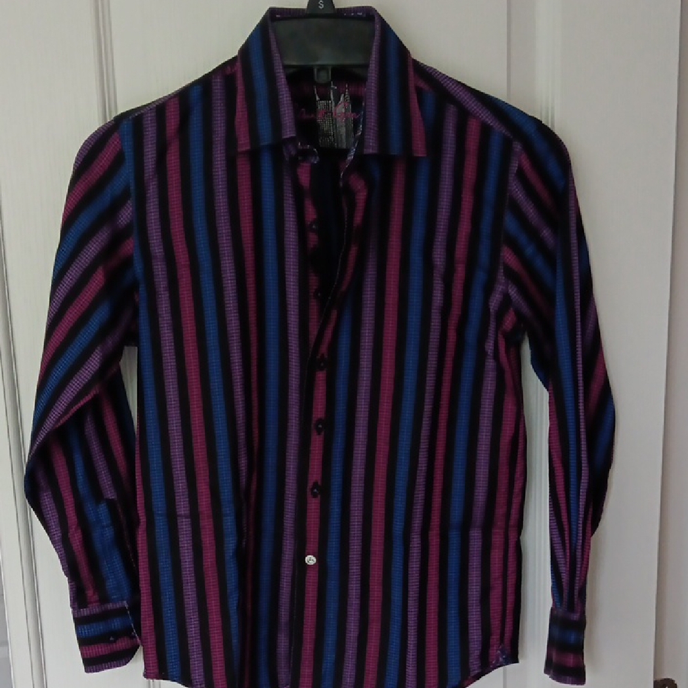 Robert Graham Black and Blue Button Down Shirt
